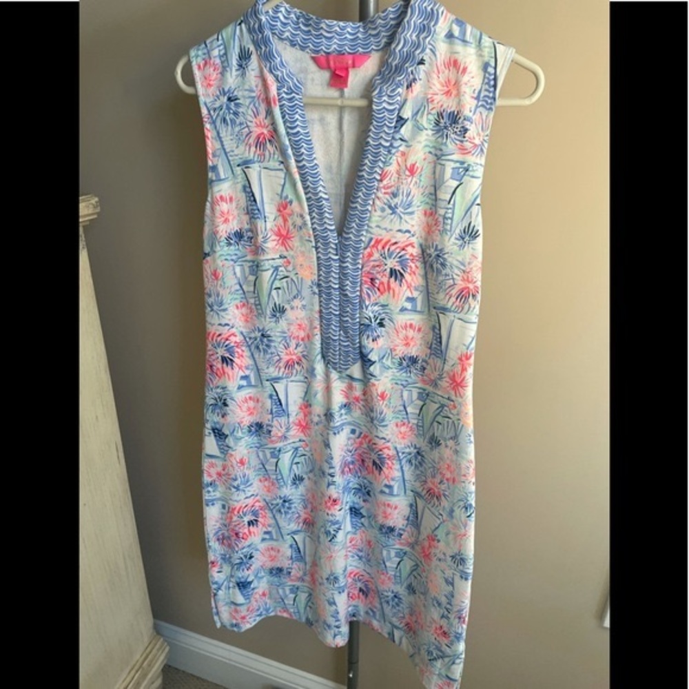 SOLD! Lilly Pulitzer Larsen Shift Dress Sea to Shining Sea